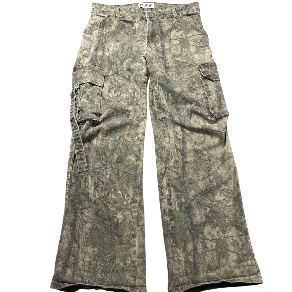 Disclosure Pants Womens 33x29 Multicolor Camo Cargo Straight Leg Twill Relaxed